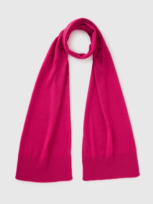 Benetton, Fuchsia Scarf In Pure Merino Wool, Size: OS, Cyclamen, Women United Colors of Benetton