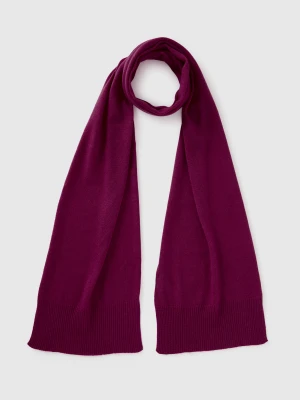 Benetton, Violet Scarf In Pure Merino Wool, Size: OS, Plum, Women United Colors of Benetton