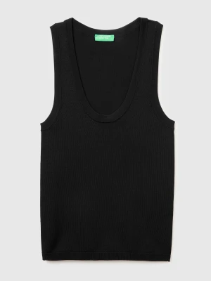 Benetton, Knitted Tank Top, Size: XS, Black, Women United Colors of Benetton