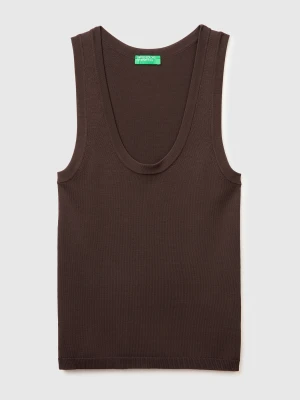 Benetton, Knitted Tank Top, Size: XS, Brown, Women United Colors of Benetton