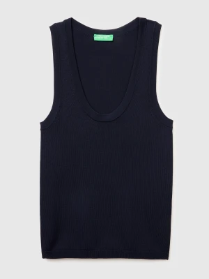 Benetton, Knitted Tank Top, Size: XS, Dark Blue, Women United Colors of Benetton