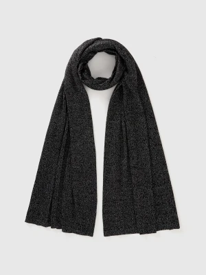 Benetton, Knitted Wrap With Lurex, size OS, Black, Women United Colors of Benetton