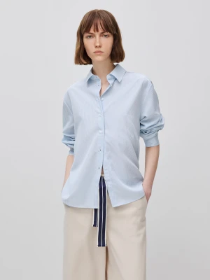 Benetton, Knotted Striped Shirt, Size: XS, Light Blue, Women United Colors of Benetton