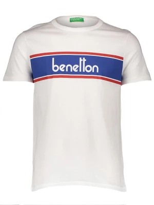 Benetton Koszulka w kolorze biało-niebieskim rozmiar: XL