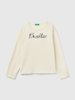 Benetton Koszulka w kolorze kremowym rozmiar: 160