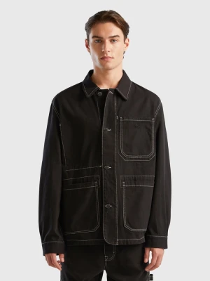 Benetton Kurtka koszulowa w kolorze czarnym rozmiar: M