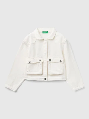 Benetton Kurtka przejściowa w kolorze kremowym rozmiar: 168