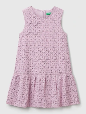 Benetton, Lace Dress With Flounce, size XL, Pink, Kids United Colors of Benetton