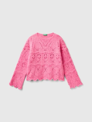 Benetton, Lace Look Sweater, size 2XL, Pink, Kids United Colors of Benetton