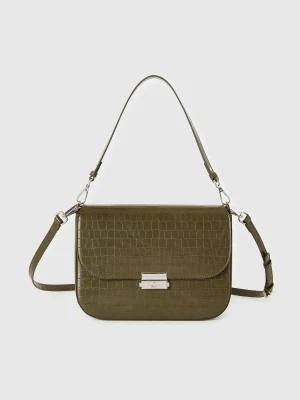 Benetton, Large Green Be Bag With Coconut Print, Size: OS, Military Green, Women United Colors of Benetton