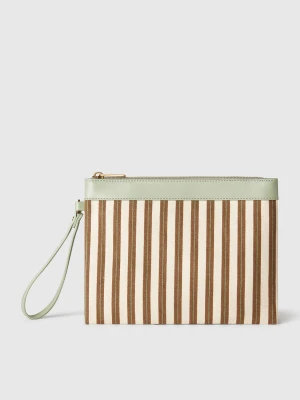 Benetton, Large Striped Clutch, size OS, Brown, Women United Colors of Benetton