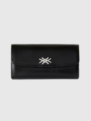 Benetton, Large Wallet In Imitation Leather, size OS, Black, Women United Colors of Benetton