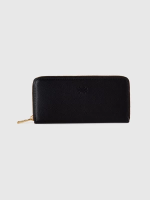 Benetton, Large Zip Wallet, size OS, Black, Women United Colors of Benetton