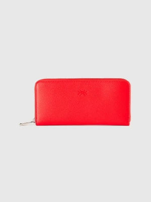 Benetton, Large Zip Wallet, size OS, Red, Women United Colors of Benetton