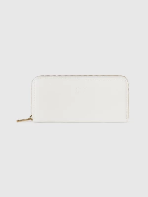 Benetton, Large Zip Wallet, size OS, White, Women United Colors of Benetton