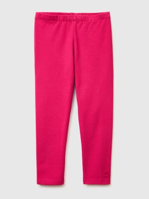 Benetton, Leggings In Stretch Cotton With Logo, Size: 116, Fuchsia, Kids United Colors of Benetton