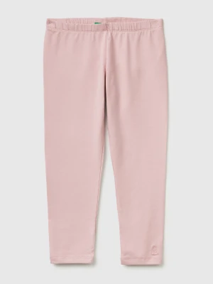 Benetton, Leggings In Stretch Cotton With Logo, Size: 116, Pink, Kids United Colors of Benetton