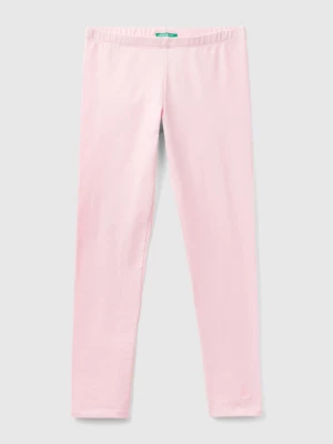 Benetton, Leggings In Stretch Cotton With Logo, size S, Pink, Kids United Colors of Benetton