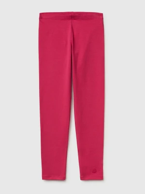 Benetton, Leggings In Stretch Cotton With Logo, Size: XL, Fuchsia, Kids United Colors of Benetton