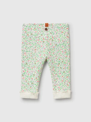 Zdjęcie produktu Benetton, Leggings With Floral Print, size 82, Creamy White, Kids United Colors of Benetton