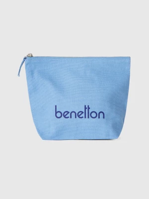 Benetton, Light Blue Clutch In Pure Cotton, size OS, Light Blue, Women United Colors of Benetton