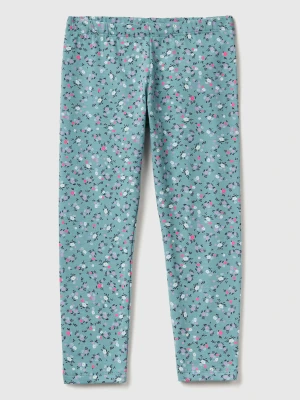 Benetton, Light Blue Floral Leggings, size 116, Light Blue, Kids United Colors of Benetton