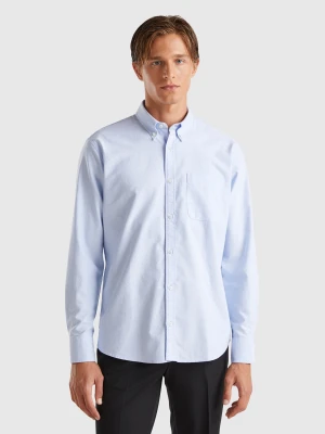 Benetton, Light Blue Regular Fit Button-down Shirt, Size: XS, Light Blue, Men United Colors of Benetton