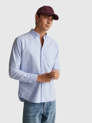 Benetton, Light Blue Regular Fit Button-down Shirt, Size: XS, Light Blue, Men United Colors of Benetton