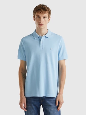 Benetton, Light Blue Regular Fit Polo, size L, Light Blue, Men United Colors of Benetton