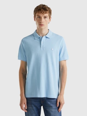 Benetton, Light Blue Regular Fit Polo, size M, Light Blue, Men United Colors of Benetton