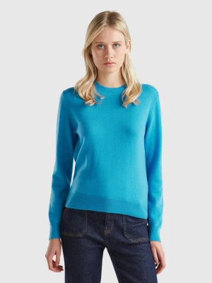 Benetton, Light Blue Sweater In Pure Cashmere, size L, Light Blue, Women United Colors of Benetton