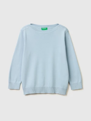 Benetton, Light Blue Sweater With Boat Neck, Size: XS, Light Blue, Women United Colors of Benetton