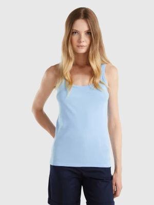 Benetton, Light Blue Tank Top In Pure Cotton, size L, Light Blue, Women United Colors of Benetton