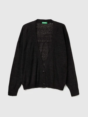 Benetton, Light Cardigan In Alpaca Blend, Size: XXS, Dark Gray, Women United Colors of Benetton