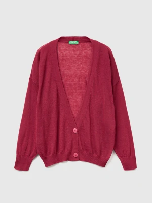 Benetton, Light Cardigan In Alpaca Blend, Size: XXS, Strawberry, Women United Colors of Benetton