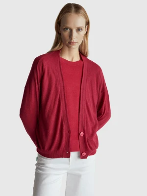 Benetton, Light Cardigan In Alpaca Blend, Size: XXS, Strawberry, Women United Colors of Benetton