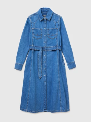 Benetton, Light Denim Shirt Dress, Size: XS, Blue, Women United Colors of Benetton
