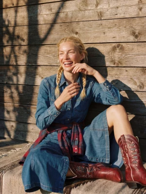 Benetton, Light Denim Shirt Dress, Size: XS, Blue, Women United Colors of Benetton