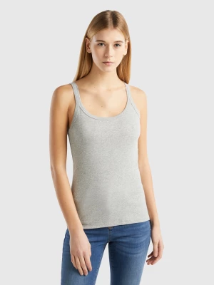 Benetton, Light Gray Pure Cotton Tank Top, size L, Light Gray, Women United Colors of Benetton