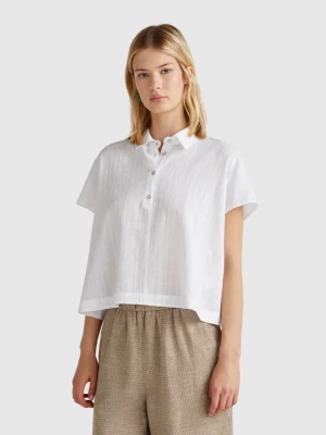 Benetton, Light Short Sleeve Shirt, size XXS, White, Women United Colors of Benetton