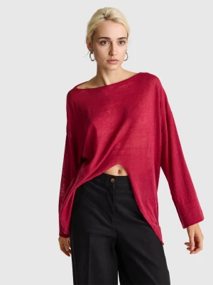 Benetton, Light Sweater With Knot, Size: S, Strawberry, Women United Colors of Benetton