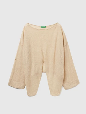 Benetton, Light Sweater With Knot, Size: XXS, Beige, Women United Colors of Benetton