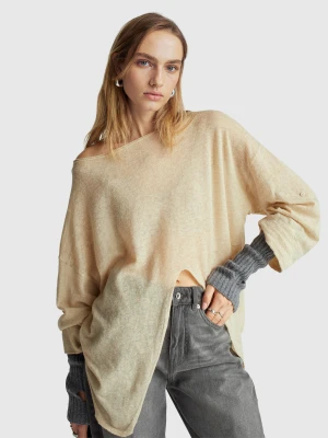 Benetton, Light Sweater With Knot, Size: XXS, Beige, Women United Colors of Benetton