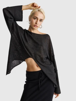 Benetton, Light Sweater With Knot, Size: XS, Dark Gray, Women United Colors of Benetton