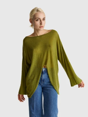 Benetton, Light Sweater With Knot, Size: XXS, Military Green, Women United Colors of Benetton