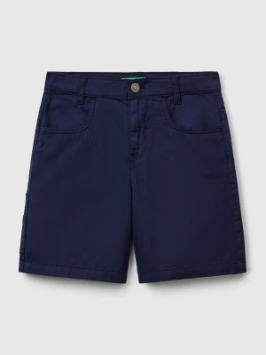 Benetton, Lightweight Bermuda Shorts With Pockets, Size: XL, Dark Blue, Kids United Colors of Benetton