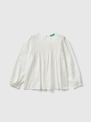 Benetton, Lightweight Blouse In Pure Cotton, size 2XL, Creamy White, Kids United Colors of Benetton