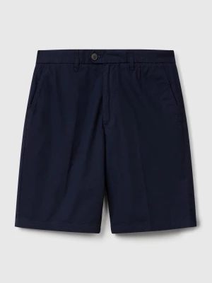 Benetton, Lightweight Cotton Chino Bermuda Shorts, Size: 52, Dark Blue, Men United Colors of Benetton