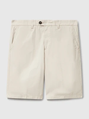 Benetton, Lightweight Cotton Chino Bermuda Shorts, Size: 54, Beige, Men United Colors of Benetton