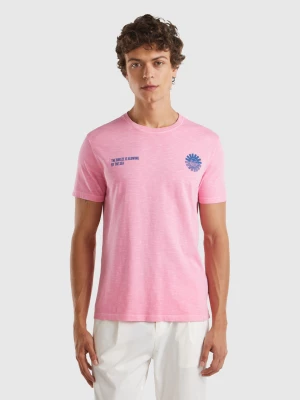 Benetton, Lightweight Cotton T-shirt, size S, Pink, Men United Colors of Benetton
